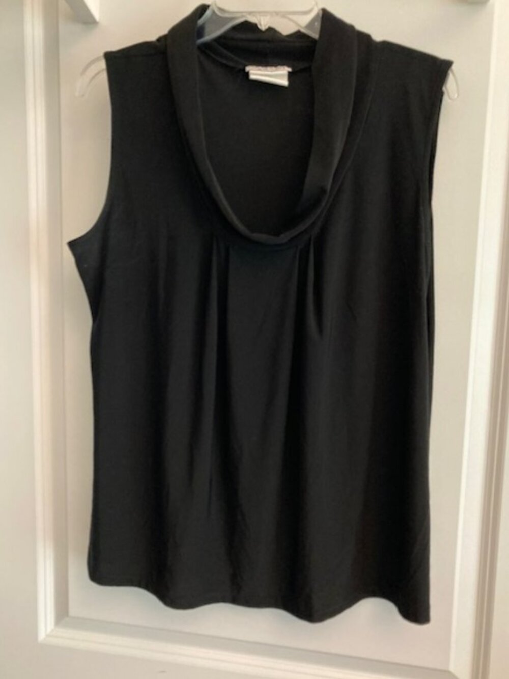 Harve Benard Black Sleeveless Cowl Neck Blouse - xL